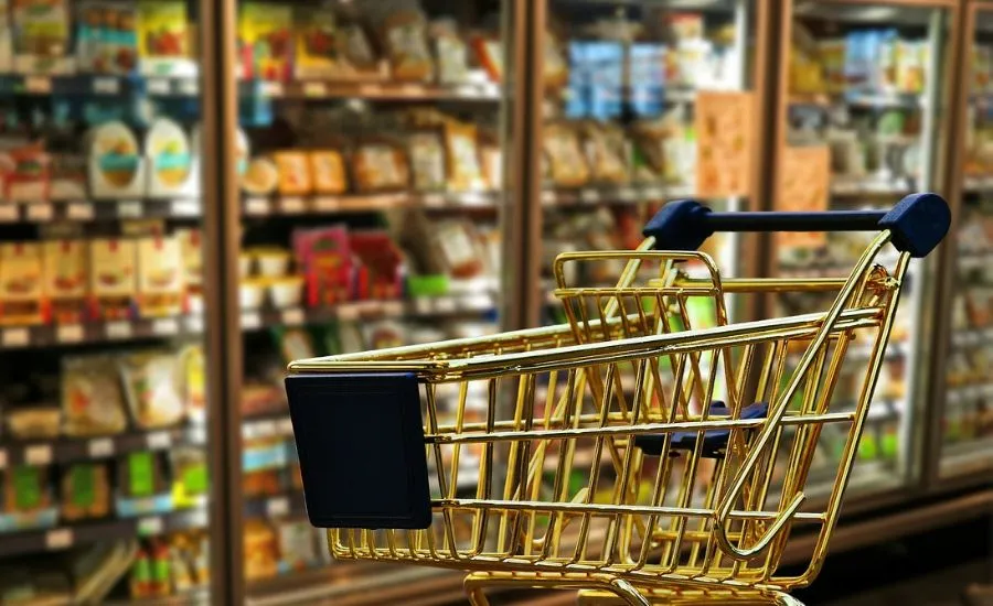 trolley in supermarket