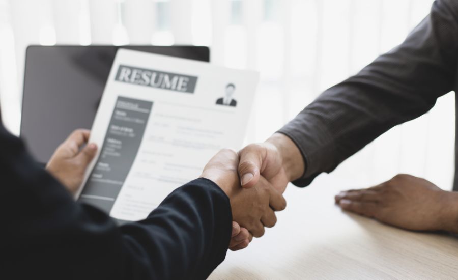 handshaking in an interview