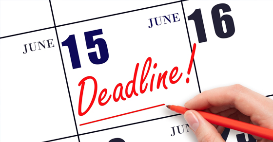 deadline for estimated tax on a calander