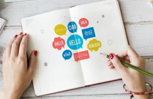 different language translation in a book by a translation provider