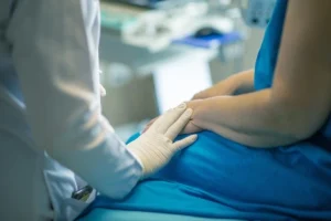 healthcare providing comfort to a patient