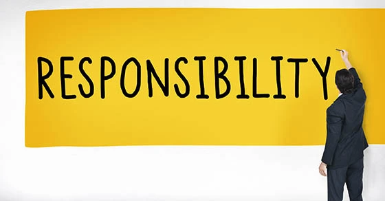 person writing responsibility on the wall ensuring that your estate is equally distributed is your responsibility