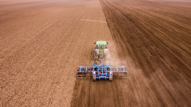 farm tractor in field